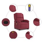 vidaXL Fauteuil inclinable de massage Rouge bordeaux Tissu