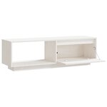 vidaXL Meuble TV Blanc 110x30x33 5 cm Bois de pin massif