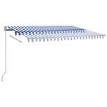 vidaXL Auvent automatique sur pied 400x350 cm Bleu/Blanc