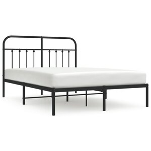 vidaXL Cadre de lit métal avec tête de lit noir 140x200 cm