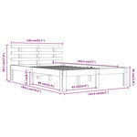 vidaXL Cadre de lit Blanc Bois massif 140x190 cm