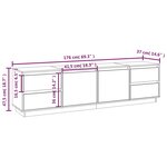 vidaXL Meuble TV 176x37x47 5 cm Bois de pin massif
