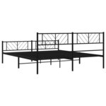 vidaXL Cadre de lit métal avec tête de lit/pied de lit noir 183x213 cm