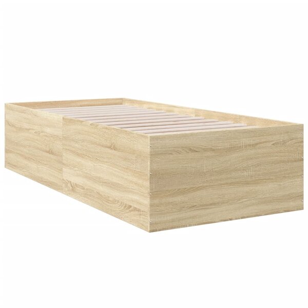 vidaXL Cadre de lit chêne sonoma 100x200 cm bois d'ingénierie