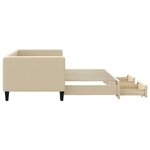 vidaXL Lit de jour avec gigogne et tiroirs crème 80x200 cm tissu