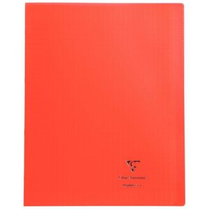 Cahier KOVERBOOK piqûre 96 pages seyès 90 g couverture pp protège cahier rabat rouge 24 x 32 cm CLAIREFONTAINE