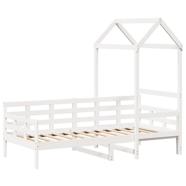 vidaXL Lit de jour avec toit blanc 80x200 cm bois de pin massif