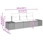 vidaXL Ensemble de Canapés de Jardin 3 Pièces avec Coussins Noir Poly Rotin