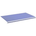 vidaXL Tissu de remplacement pour auvent Bleu et blanc 6x3 5 m