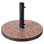 ProGarden Socle de parasol Design Terra Mosaic Noir et orange