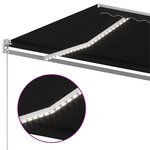 vidaXL Auvent automatique et capteur de vent et LED 4 5x3 m Anthracite