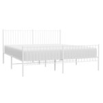 vidaXL Cadre de lit métal avec tête de lit/pied de lit blanc 183x213cm