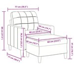 vidaXL Fauteuil avec repose-pied jaune 60 cm velours