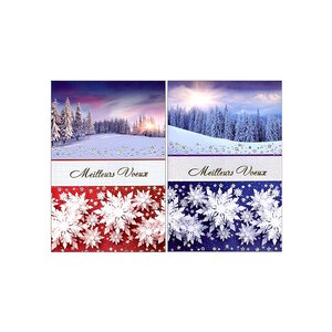 Carte De Voeux - Bonne Année Paysage Enneigé Visuel Aléatoire*