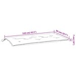 vidaXL Coussin de banc de jardin noir 110x50x7 cm tissu oxford