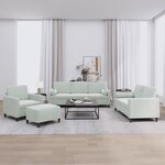 vidaXL Ensemble de canapés 4 Pièces avec coussins gris clair velours
