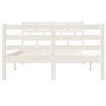 vidaXL Cadre de lit Blanc 120x190 cm Petit double Bois massif