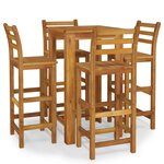 vidaXL Ensemble de bar de jardin 5 Pièces bois d'acacia solide