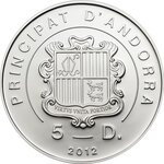 Pièce de monnaie 5 Diners Andorre Canard souchet 2012 – Argent BE