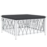 vidaXL Salon de jardin avec coussins 10 Pièces blanc acier