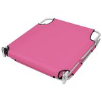 vidaXL Chaise longue pliable avec coussin de tête Acier Rose magento