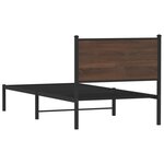 vidaXL Cadre de lit en métal avec tête de lit chêne marron 80x200 cm