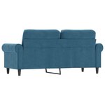 vidaXL Canapé à 2 places Bleu 140 cm Velours