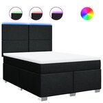 vidaXL Sommier à lattes de lit avec matelas Noir 140x190 cm Tissu