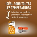 6 piles pour appareil auditif Zinc-Air PR13 PR48 0  Mercury/Hg - Orange PANASONIC