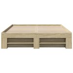 vidaXL Cadre de lit chêne sonoma 135x190 cm bois d'ingénierie