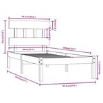 vidaXL Cadre de lit bois massif 90x190 cm simple