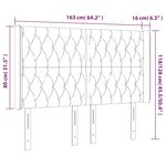 vidaXL Tête de lit à LED Gris clair 163x16x118/128 cm Tissu