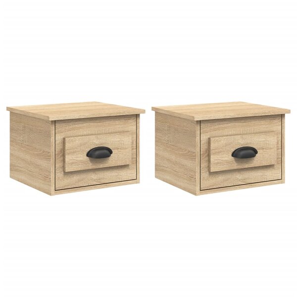 vidaXL Tables de chevet murales 2 Pièces chêne sonoma 41 5x36x28 cm