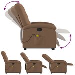 vidaXL Fauteuil de massage inclinable Marron Tissu