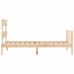 vidaXL Cadre de lit avec tête de lit 90x200 cm bois massif