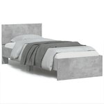 vidaXL Cadre de lit sans matelas avec tête de lit gris béton 90x190 cm
