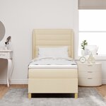 vidaXL Box Spring lit avec Matelas Crème 90x200 cm