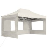 vidaXL Tente de réception pliable avec parois Aluminium 4 5x3 m Crème