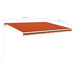 vidaXL Auvent manuel rétractable avec LED 4 5x3 5 m Orange et marron