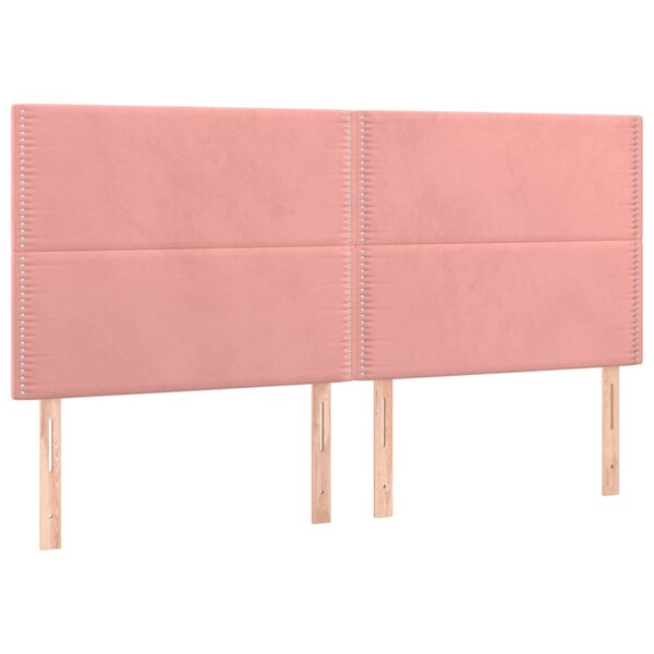 vidaXL Têtes de lit 4 Pièces Rose 100x5x78/88 cm Velours
