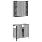 vidaXL Ensemble de meubles de salle de bain 2 Pièces Sonoma gris