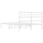 vidaXL Cadre de lit métal avec tête de lit blanc 120x200 cm