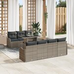 vidaXL Ensemble de 8 pièces de canapés de jardin avec coussins gris en rattan poly