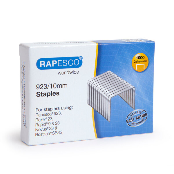 Boite de 1000 Agrafes Galvanisées 923/10mm type 23 RAPESCO