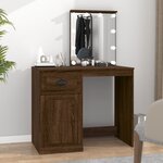 vidaXL Coiffeuse avec LED chêne marron 90x50x132 5cm bois d'ingénierie