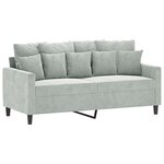 vidaXL Ensemble de canapés 3 Pièces avec coussins Gris clair Velours