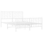 vidaXL Cadre de lit métal avec tête de lit/pied de lit blanc 135x190cm