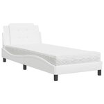 vidaXL Lit avec matelas blanc 90x190 cm similicuir