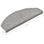 vidaXL Tapis de marches d'escalier 15 Pièces Gris clair 65x24x4 cm