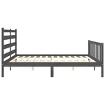 vidaXL Cadre de lit avec tête de lit gris 200x200 cm bois massif